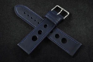 Pasek Rally Skórzany, Granatowy, 24mm