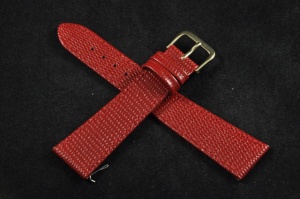 Pasek Condor 177, Skórzany, Czerwony, Wzór jaszczurki, 20mm