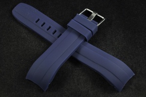 Pasek do zegarka profilowany, Silikonowy, Granatowy, 22mm