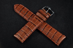 Pasek Bros 7802, Skóra naturalna, Brązowy, 22mm