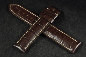 Pasek do zegarka Longines Evidenza, Skórzany, Ciemny brąz, 18mm