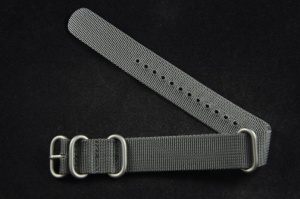 Pasek typu Zulu, Nylonowy, Szary, 20mm