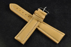 Pasek Bros 6666, Skórzany, Beżowy, 22mm