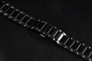 Bransoleta do zegarka, Stalowa, Czarna, 21mm