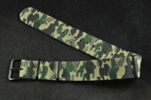 Pasek typu Nato, Nylonowy, Zielone Moro, 20mm