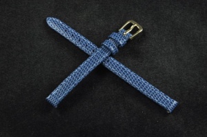 Pasek Condor 177, Skórzany, Niebieski, Wzór jaszczurki, 8mm