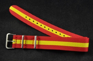 Pasek typu Nato, Nylonowy, Czerwono-żółty, 20mm