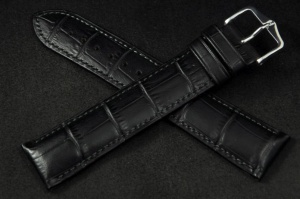 Pasek do zegarka Hirsch Duke, Skórzany, Czarny, 22mm, XL