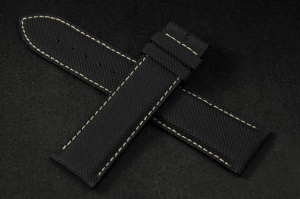 Pasek do zegarka Longines Legend Diver, Skórzany, Czarny, 22mm