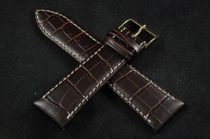 Pasek Horido 9613, Skórzany, Ciemny brąz, 24mm