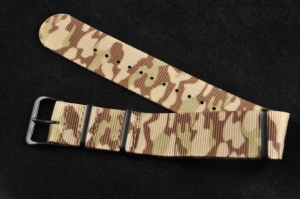 Pasek typu Nato, Nylonowy, Brązowe Moro, 22mm