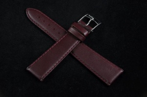 Pasek Bros 8541, Skóra naturalna, Wiśniowy, 20mm