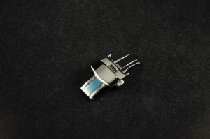 Zapięcie motylkowe, Stalowe na przycisk, Srebrne, 14mm