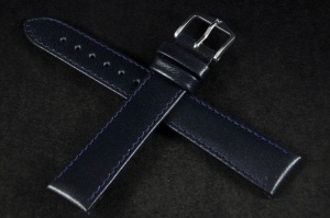 Pasek do zegarka Hirsch Osiris, Skórzany, Granatowy, 18mm