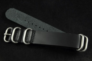 Pasek typu Zulu, Skórzany, Czarny, 22mm