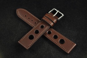 Pasek Rally Skórzany, Ciemny brąz, 20mm