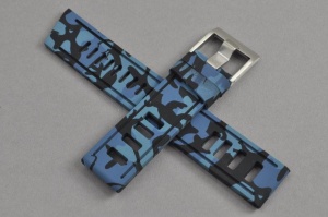 Pasek do zegarka typu Isofrane, Silikonowy, Camouflage, Granatowy, 20mm