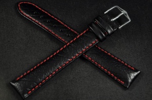 Pasek do zegarka Hirsch Jumper, Skórzany, Czarny, 18mm, XL