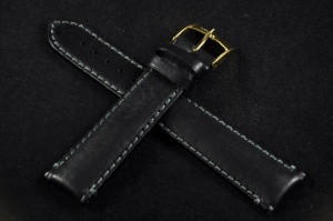 Pasek Bros 6665, Skóra naturalna, Czarny, 20mm