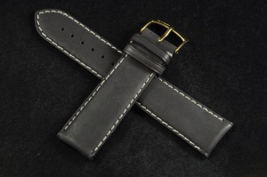 Pasek Bros 6681, Skóra naturalna, Ciemny brąz, 22mm