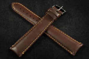 Pasek Bros 0949, Skóra naturalna, Wiśniowy, 22mm, XXL