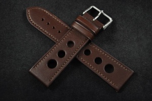 Pasek Rally Skórzany, Ciemny brąz, 24mm