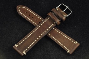 Pasek do zegarka Hirsch Liberty, Skórzany, Ciemny brąz, 22mm