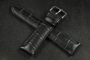 Pasek do zegarka Hirsch Duke, Skórzany, Czarny, 20mm, M