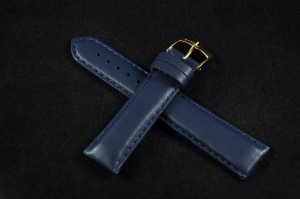 Pasek Bros 6610, Skóra naturalna, Granatowy, 20mm