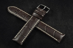 Pasek do zegarka Hirsch Modena, Skórzany, Ciemny brąz, 19mm