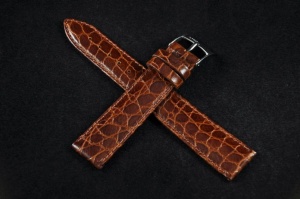 Pasek Bros 8473, Skóra naturalna, Ciemny brąz, 18mm