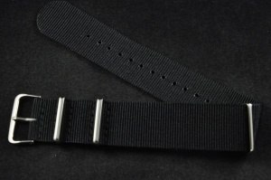 Pasek typu Nato, Nylonowy, Czarny, 24mm