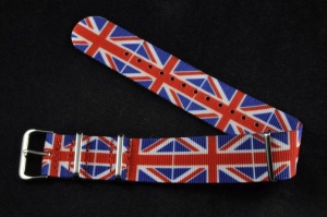 Pasek typu Nato, Nylonowy, Brytyjska flaga, 22mm