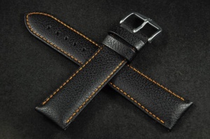 Pasek do zegarka Hirsch Jumper, Skórzany, Czarny, 22mm